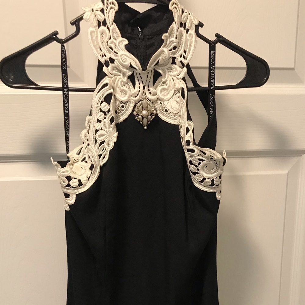 Halter neck black dress